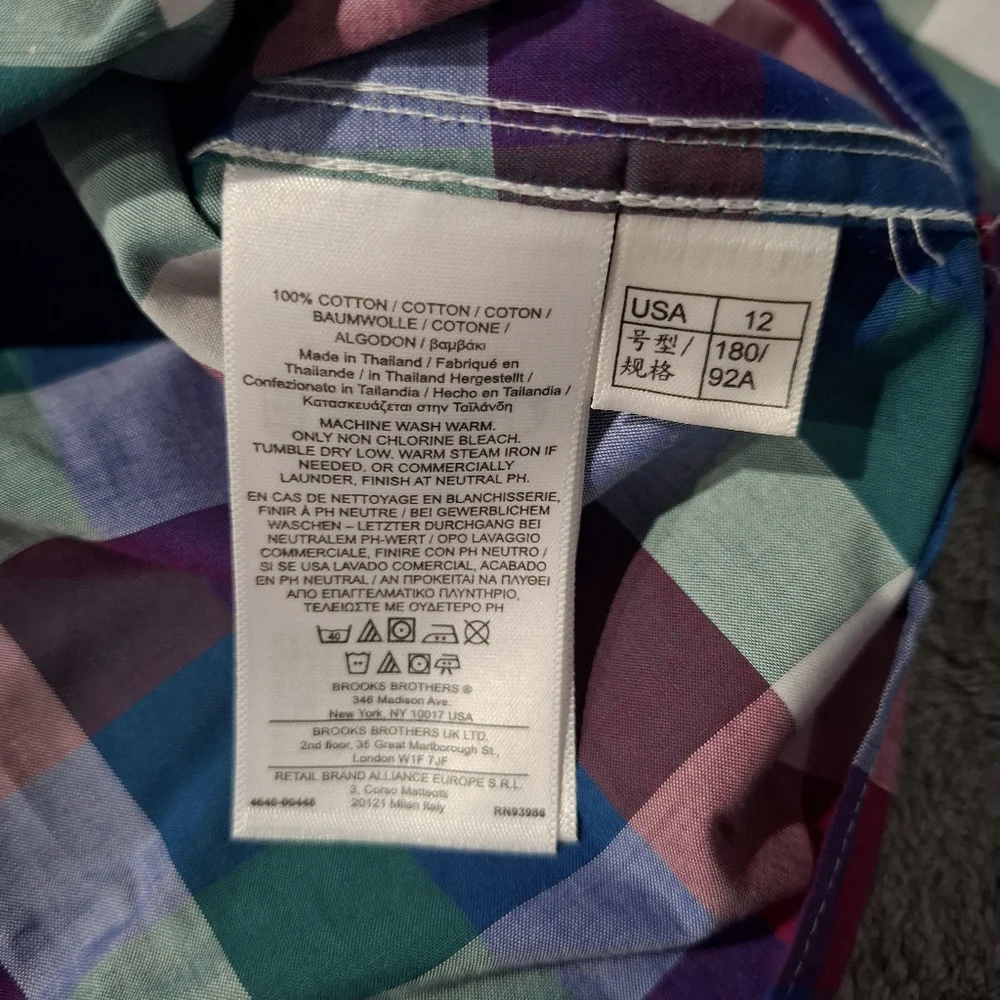 Brooks Brothers 346 Women’s Plaid Button-Down Shirt Size 12 Cotton Preppy Office - Picture 11 of 11